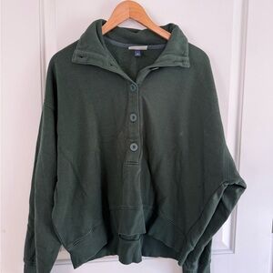 Universal Thread Forest Green Button-Up Sweatshirt